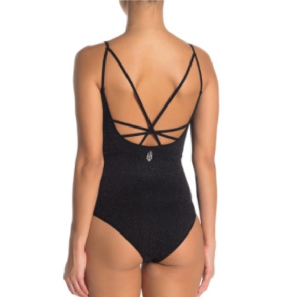 Free People Polish Up Strappy Metallic Leotard - Picture 2 of 6